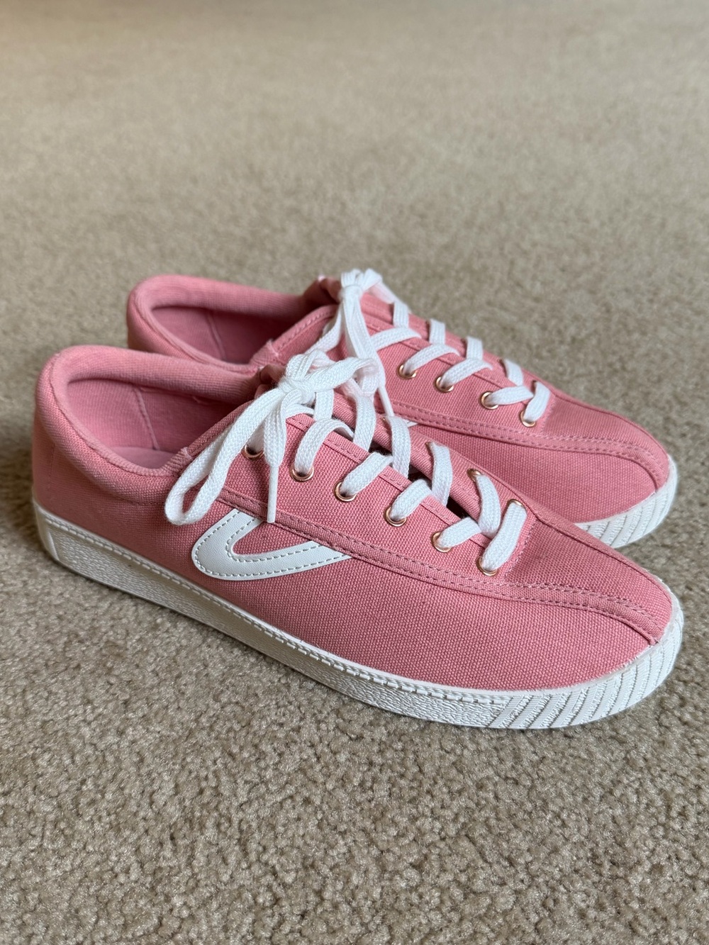 Tretorn Pink Canvas Women's Sneakers with White Accent - Picture 2 of 5